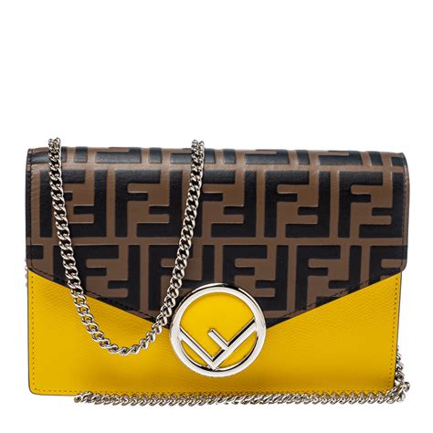 fendi tube chain bag|Fendi zucca wallet on chain.